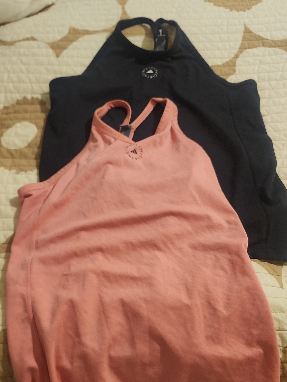Adidas By Stella Mccartney Pink And Black  Racerback Tank Top